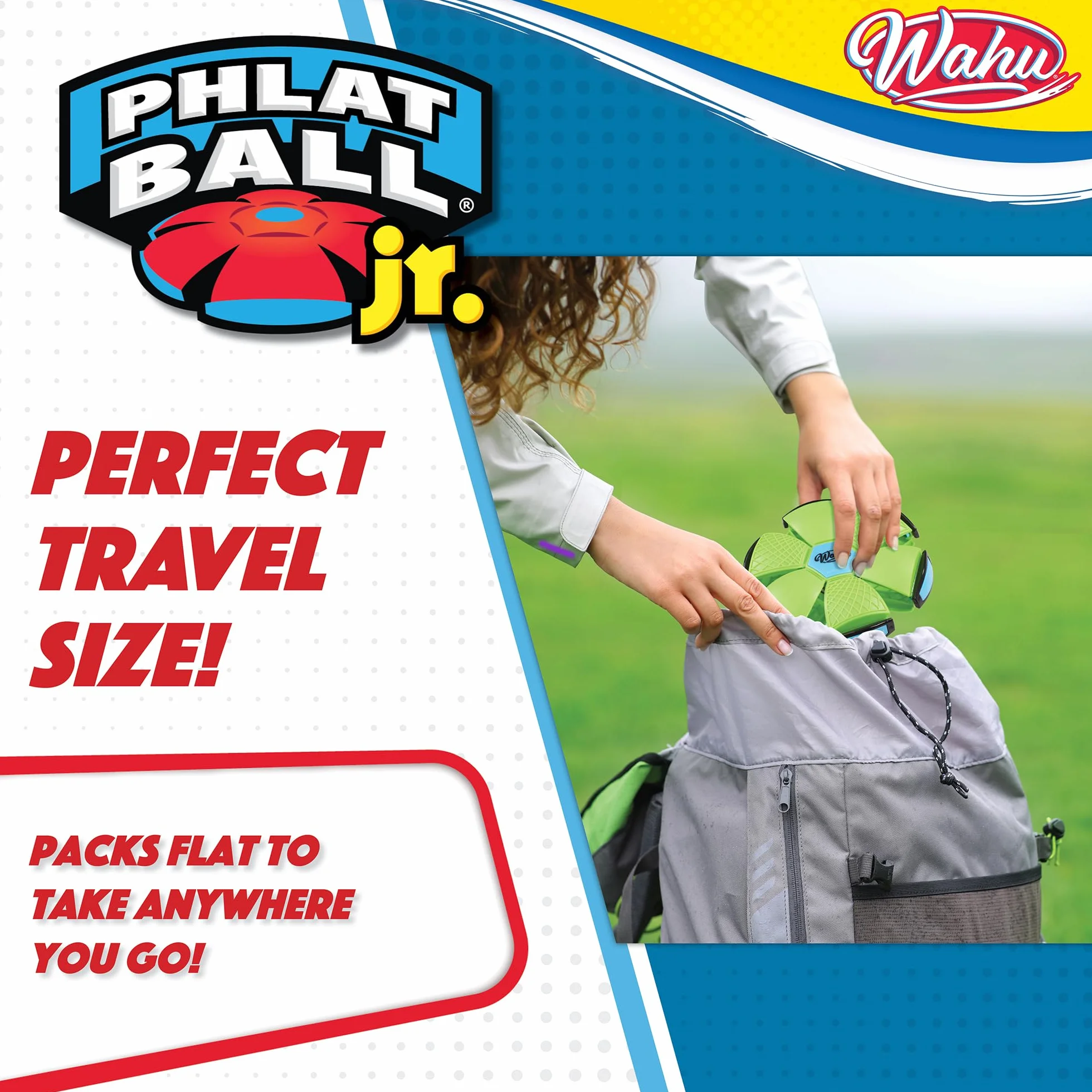 Wahu Phlat Ball Junior Verde Gioco all'aperto Lancia disco prende palla