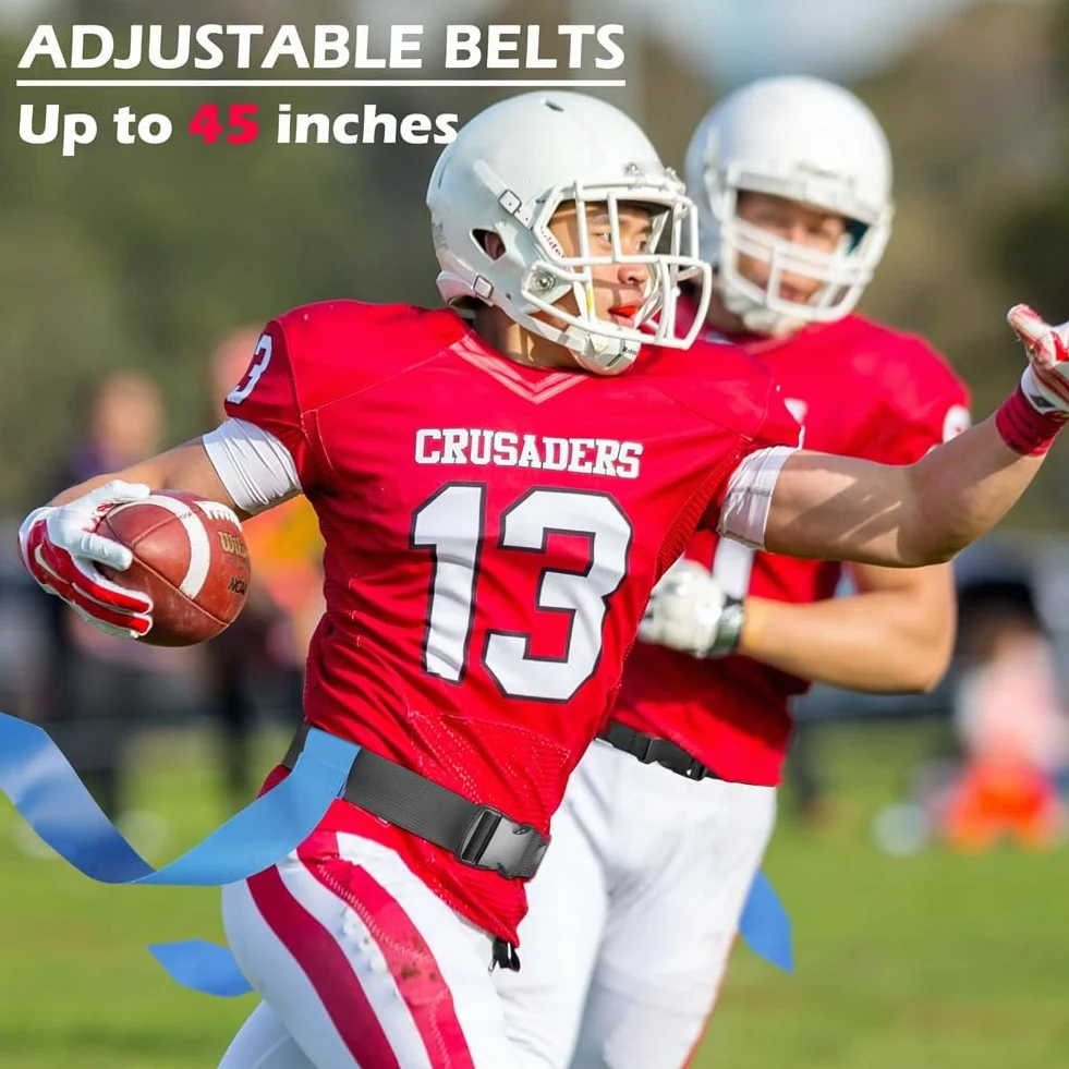 Set di Cinture da Calcio Flag Football, 14 Giocatori, Regolabile, per Allenamento