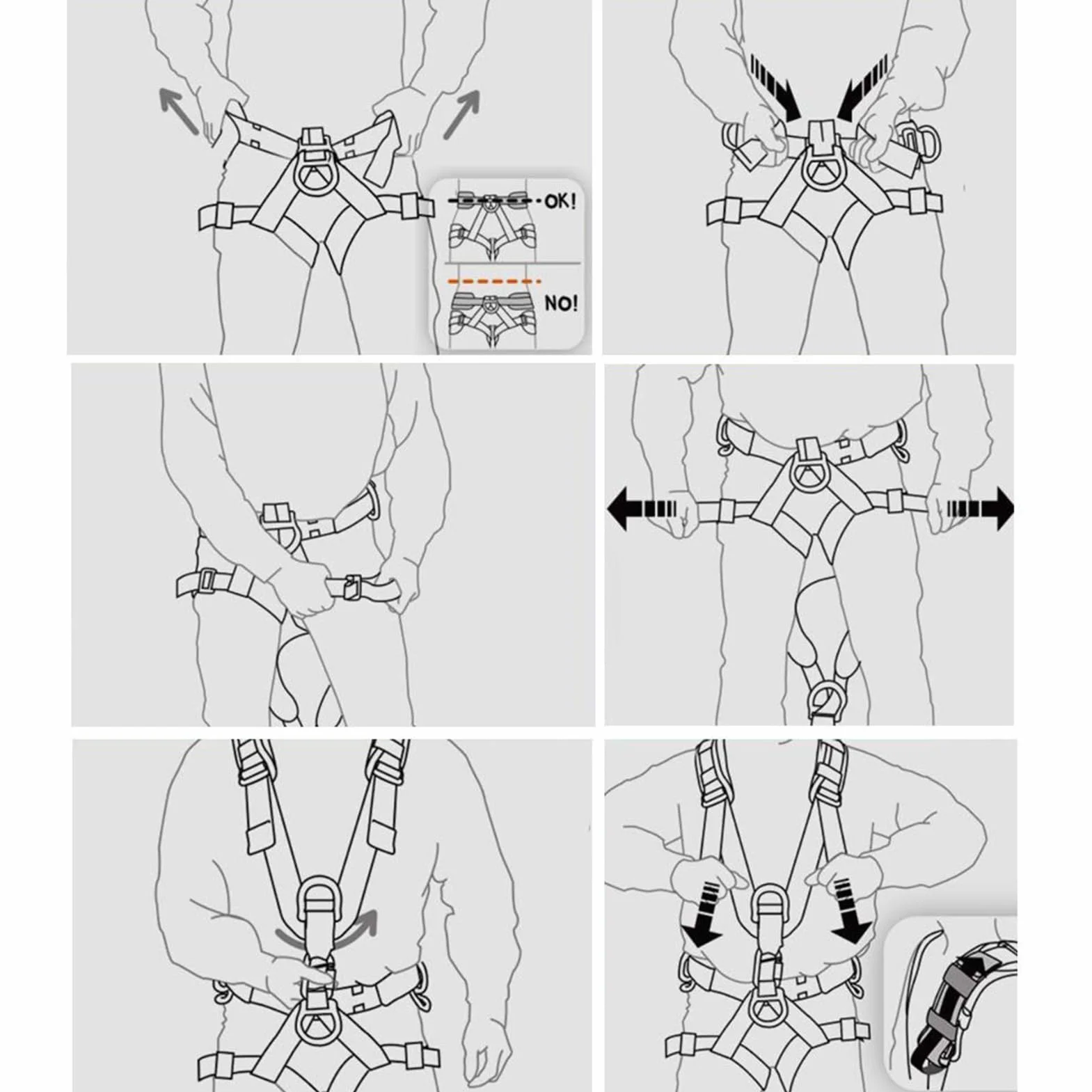 Imbracatura Di Sicurezza Anticaduta a Cinque Punti con Fibbia Regolabile - Attrezzatura Protezione Anticaduta Staccabile per Tutto il Corpo