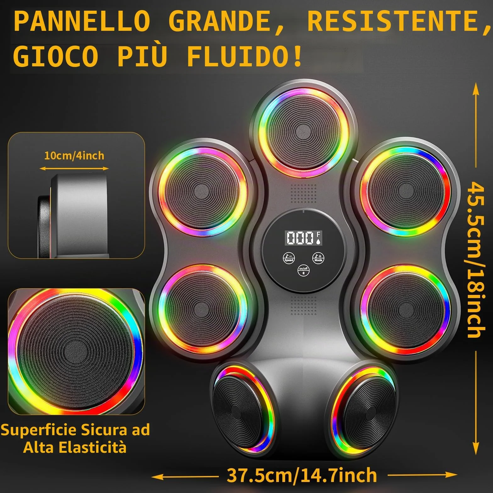 Macchina da boxe musicale, attrezzatura da palestra con guantoni da boxe, Smart Bluetooth, per adulti e bambini, bersaglio elettronico da boxe, fitness per casa, ufficio, palestra