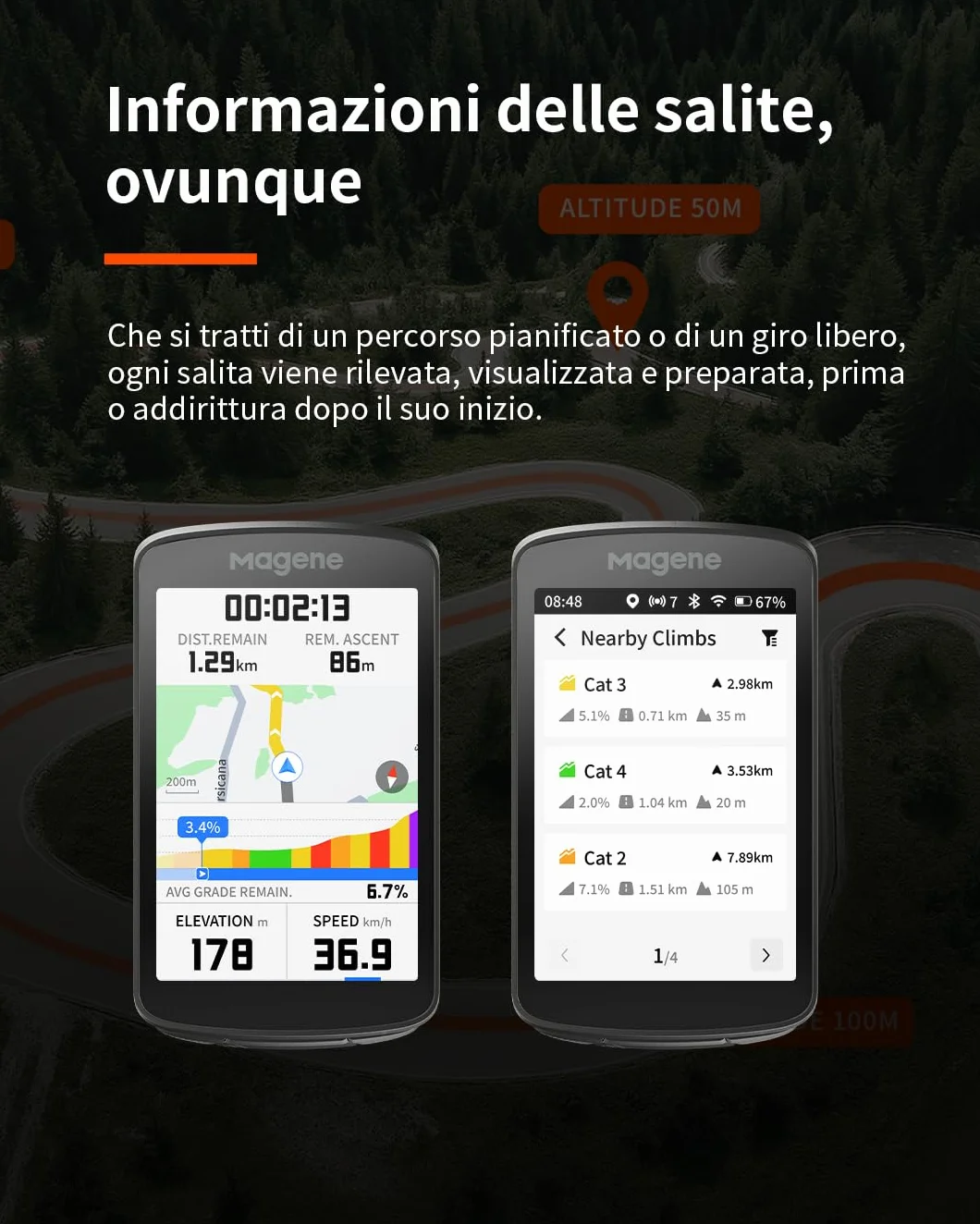 Magene C706 GPS Ciclocomputer Navigazione Cartografica Touchscreen 3,3" Dual-Band