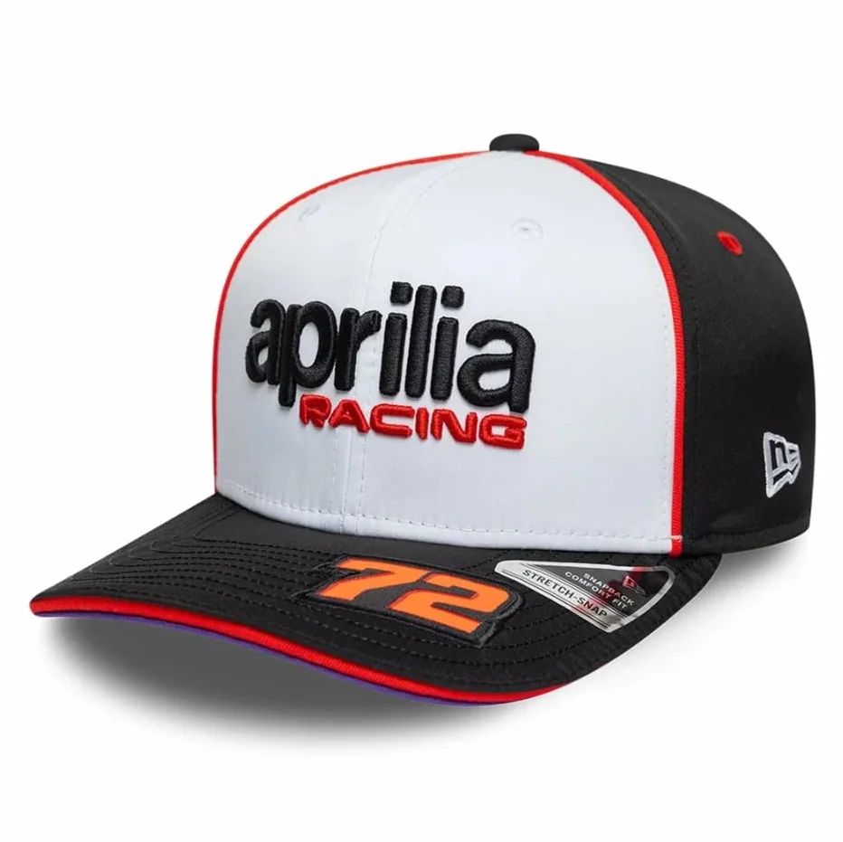 Aprilia Racing Superbike Marco Bezzecchi Berretto da Baseball Cappello Regolabile Bianco Nero 2026