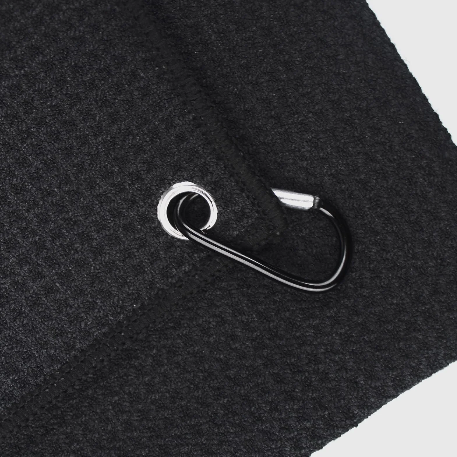 Asciugamano da Golf in Microfibra 2 Pezzi 40x40cm Nero con Moschettone