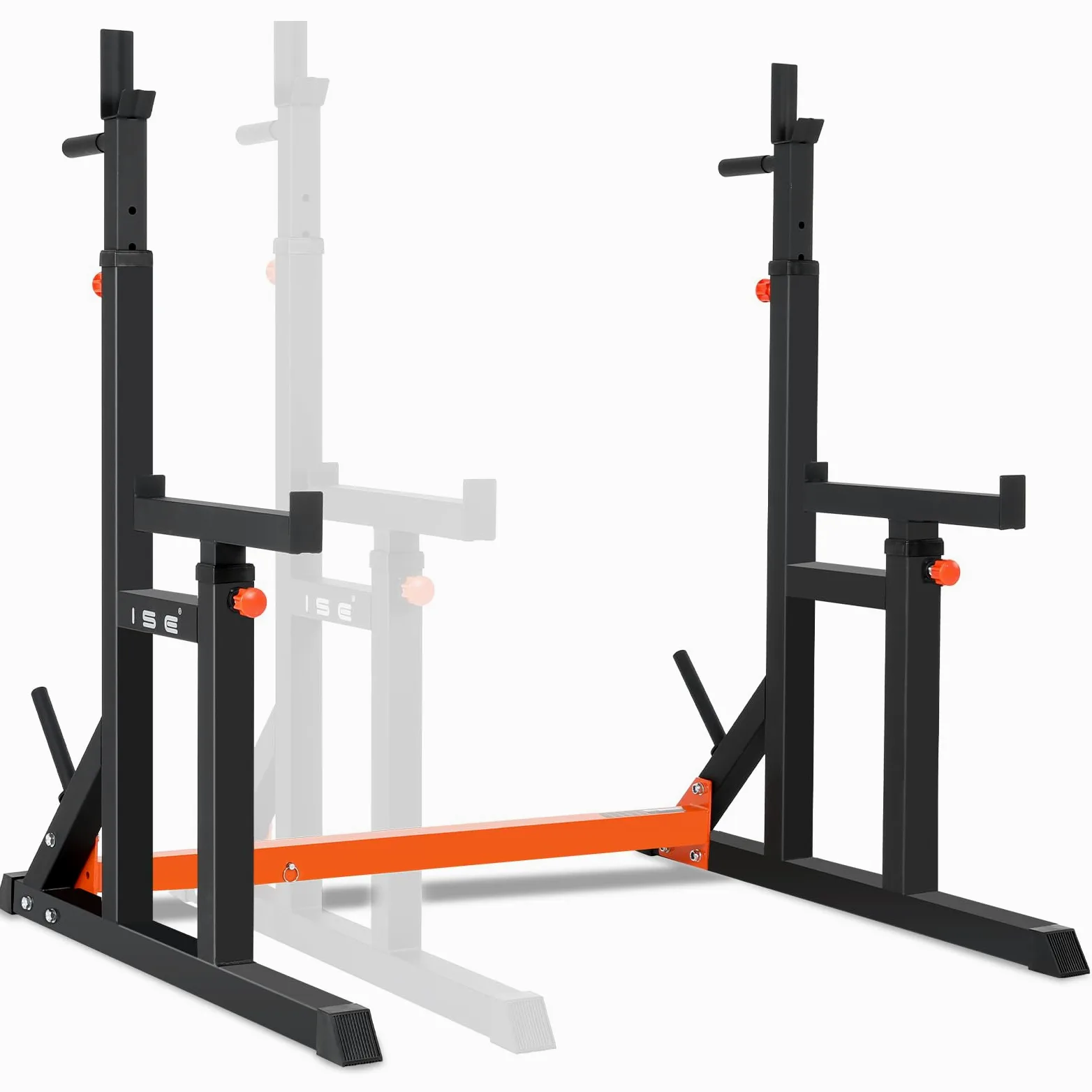 ISE Rack Palestra Multifunzione Supporto Bilanciere per Casa, Squat Rack Porta Bilanciere con Altezza Regolabile per Panca