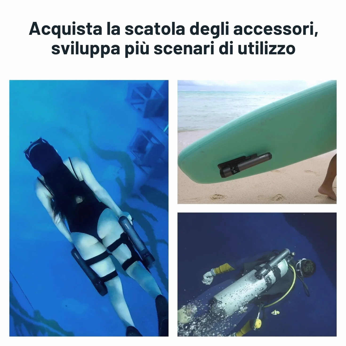 WAYDOO Subnado Monopattino subacqueo nero rosso