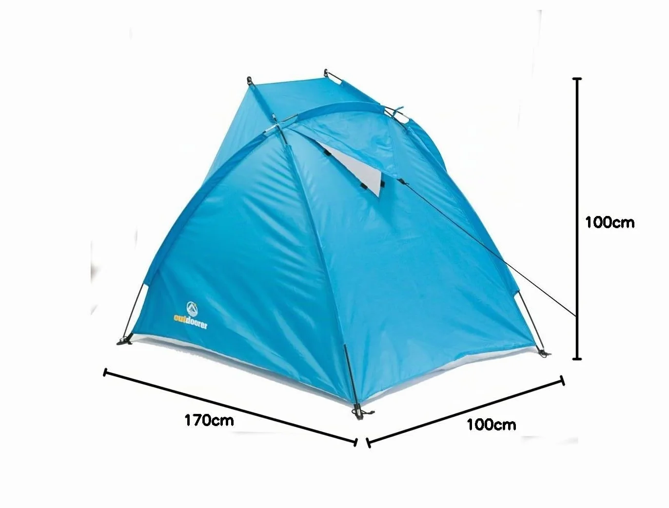 outdoorer tenda da spiaggia Helios Air, blu, UV 80, compatta, ventilata — tenda da spiaggia da viaggio