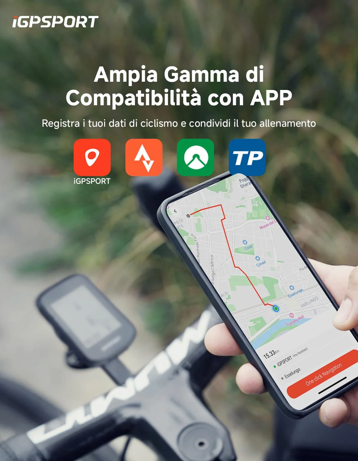 iGPSPORT BSC300T Ciclocomputer GPS con Navigazione Cartografica Touchscreen 2,4" USB Type-C per E-Bike Shimano Di2