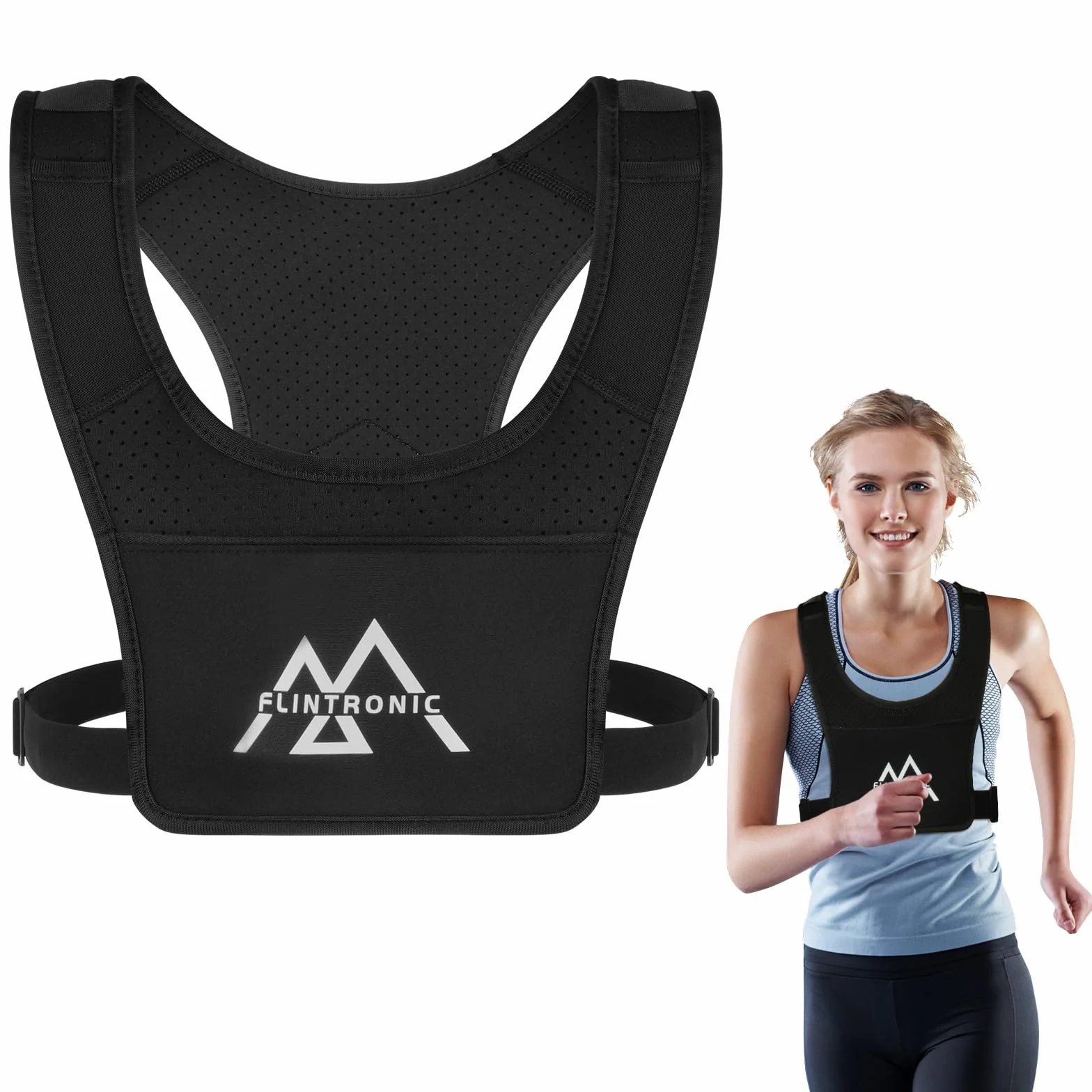 Flintronic Gilet Riflettente Porta Telefono per Ciclismo Jogging Escursionismo