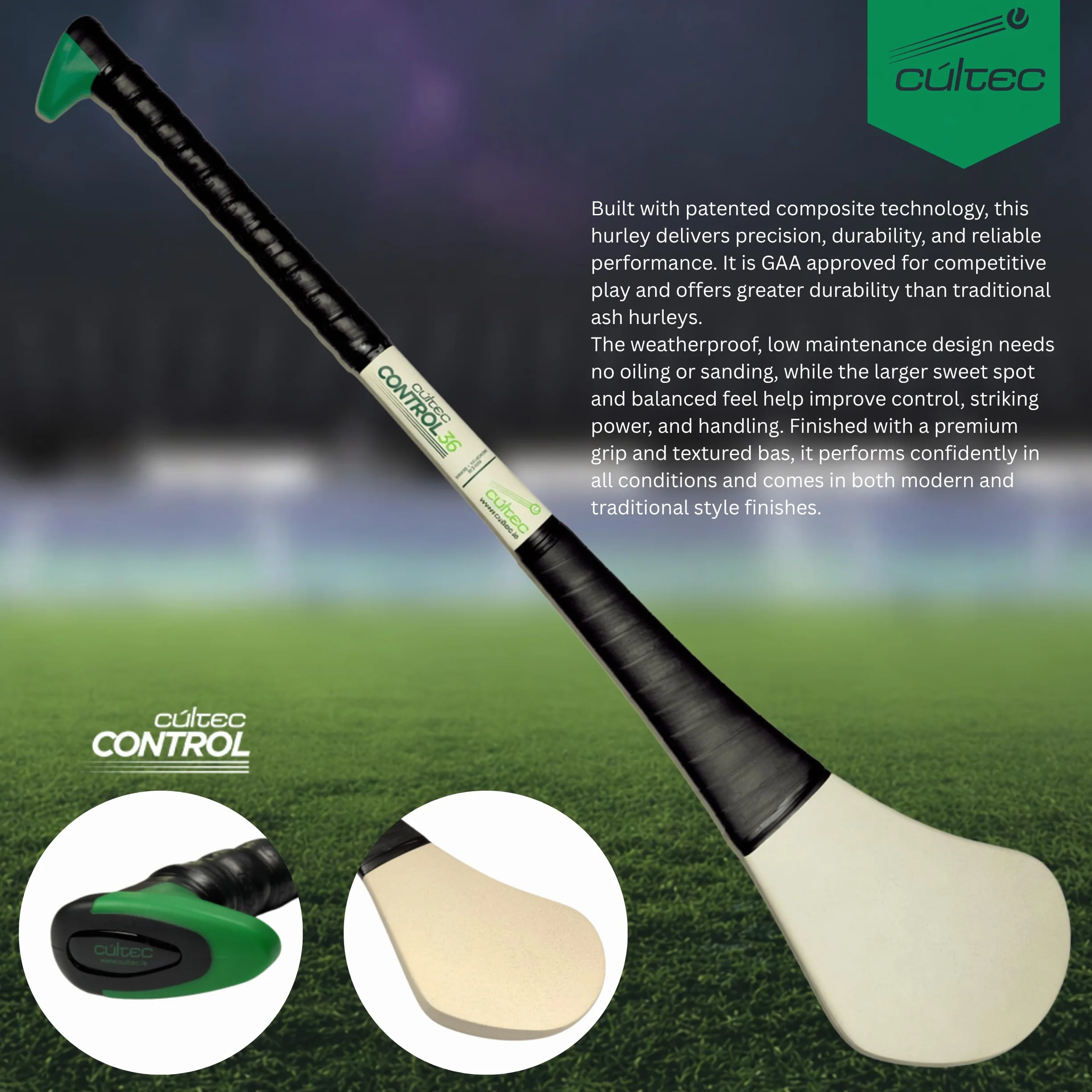 Cúltec Control Composite Hurling Stick Bastone da Lancio Unisex Adulto