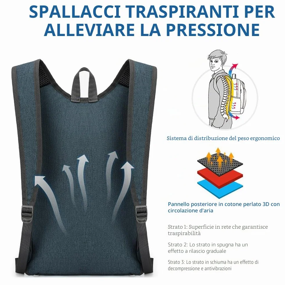 Flintronic Zaino Trekking Pieghevole 16L Ultraleggero Impermeabile per Escursionismo