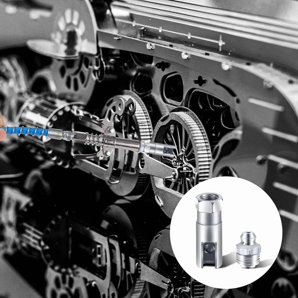 Sarini Raccordo per Grasso ad Angolo retto 90° NPT 1/8" Guarnizione per Pistola Camion agricoli