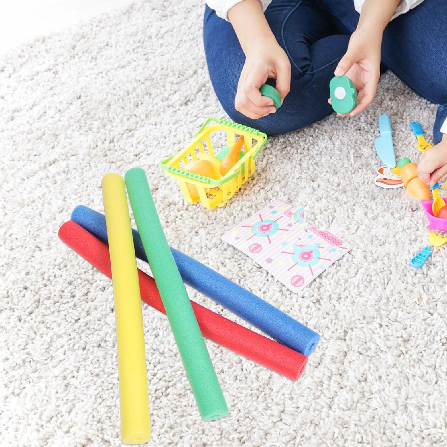 Toddmomy Bastoni in Spugna Leggeri per Giochi All'aperto, Bastoni da Staffetta per Bambini