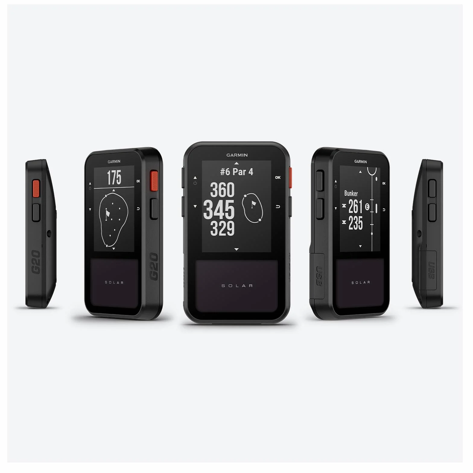Garmin Approach G20 GPS Golf Portatile, Ricarica Solare, Mappe 43.000 Campi, Display 2,2"