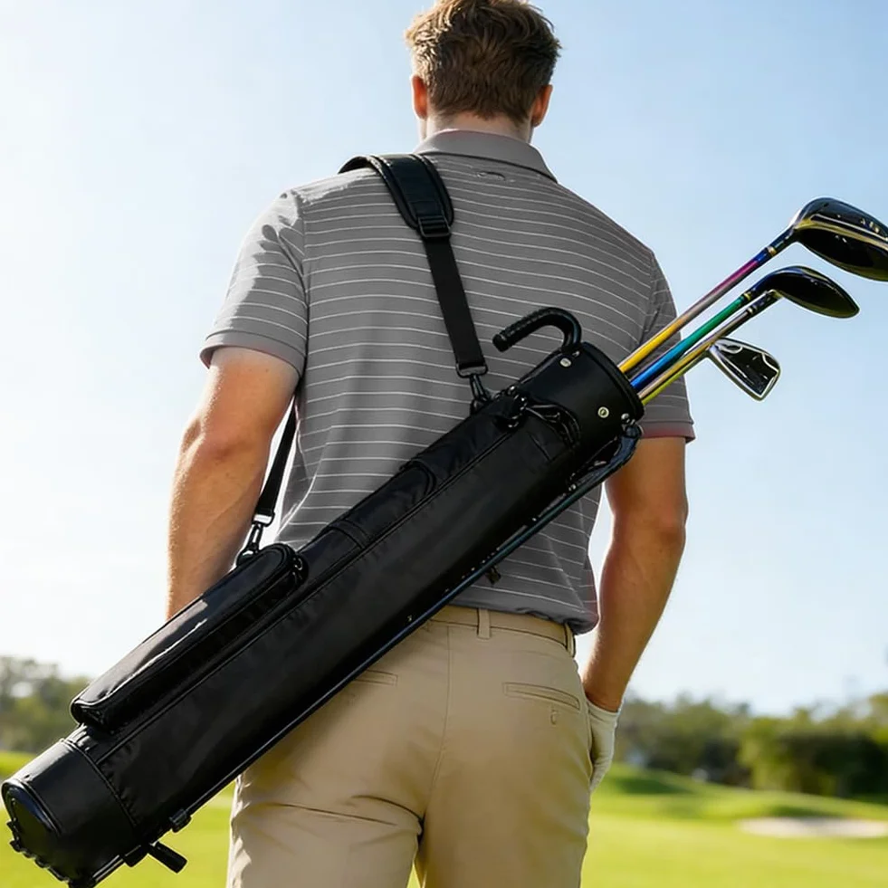 Borsa da golf da uomo leggera 2,2 lbs 3 tasche supporto stabile tracolla