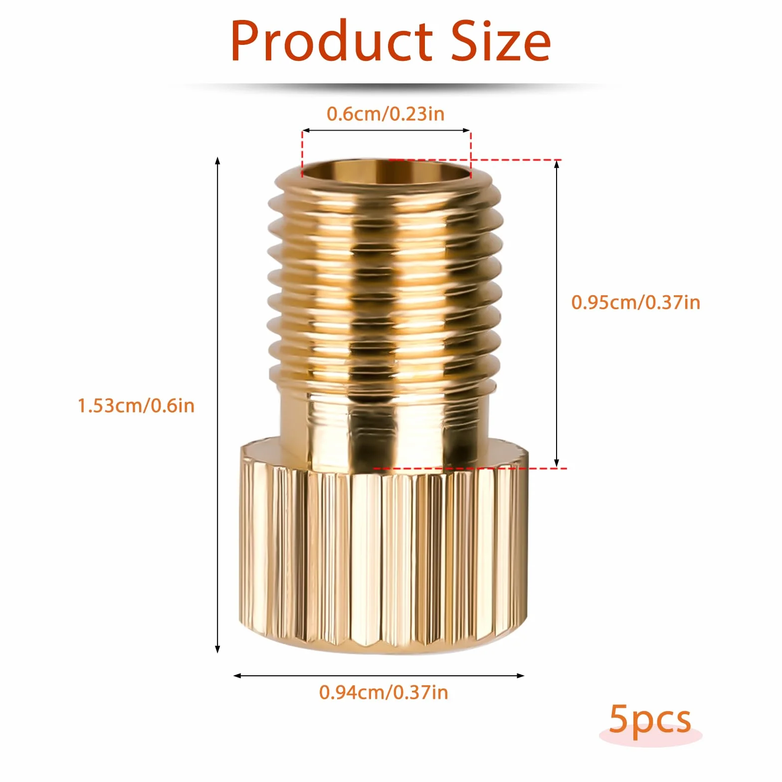 Sliverdew 5 pezzi adattatore valvola Presta a Schrader in ottone per bici