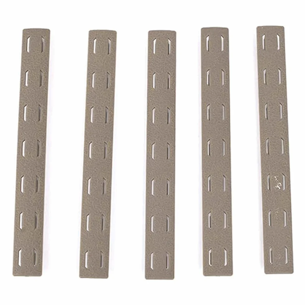 Tactical Rubber Mlok Keymod Rail Panel Kit 5PCS Heat Resistant Handguard Cover Abbronzatura