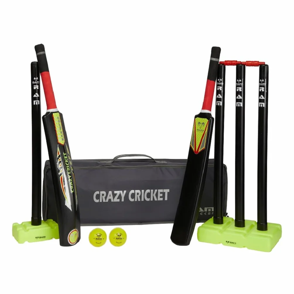 Ram Cricket Crazy Cricket Set Senior & Junior dai 9 anni – Set da cricket Kwik ad alte prestazioni per allenamento e partite