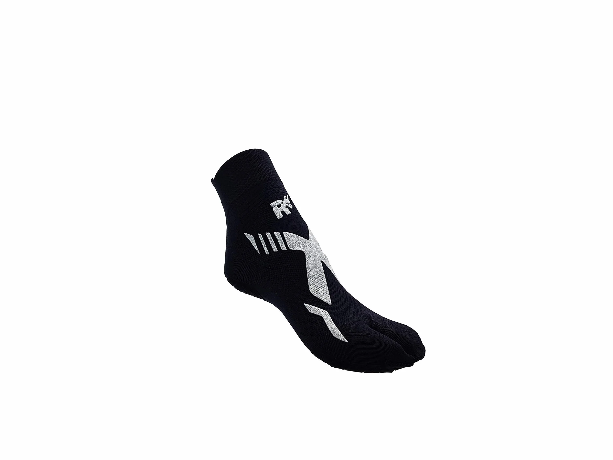 R-EVENGE CALZA TECNICA POOL 1 FINGER ATTIVITÀ IN PISCINA E SU SUPERFICI BAGNATE, ANTISCIVOLO, ANTIBATTERICA, IDEALE PER NUOTO ACQUAGYM, HYDROBIKE, (M 38-41, NERO/SILVER)