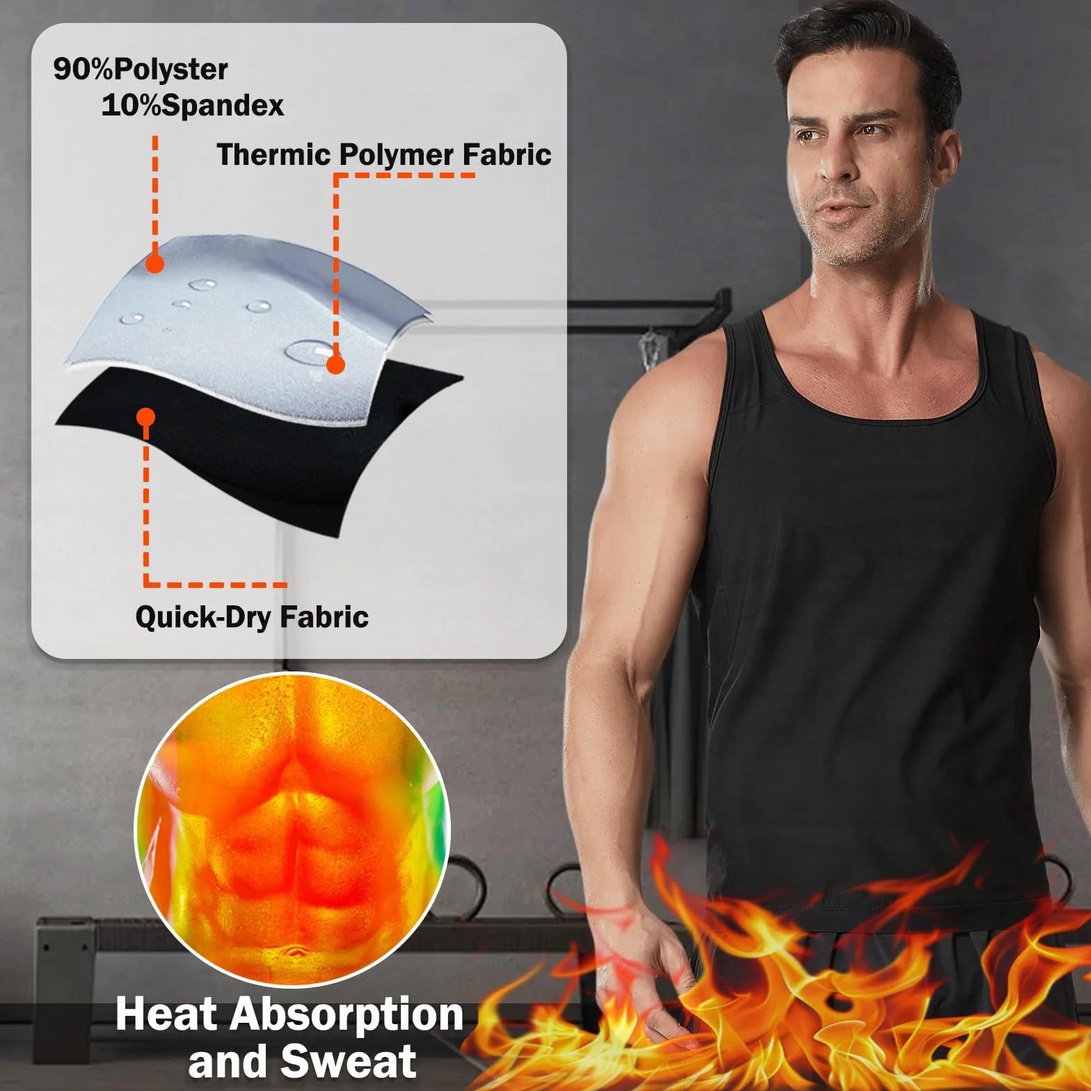 Canotta Sauna Uomo Dimagrante Tuta Caldo Intrappolamento Calore Perdita Peso Corsa Shapewear Gilet Fitness Allenamento