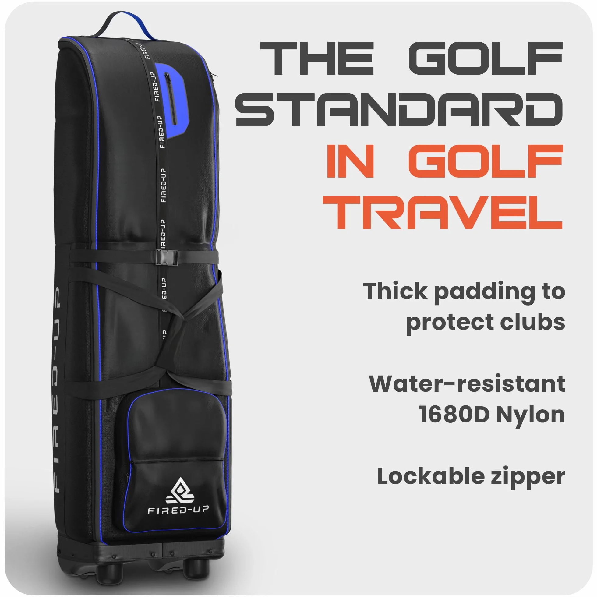 Borsa da viaggio da golf con ruote in nylon 1680D pieghevole per compagnie aeree