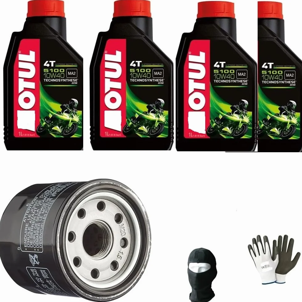 TAGLIANDO-MANUTENZIONE COMPLETO MOTORE MOTO CAMBIO OLIO LUBRIFICANTE 5100 10W40 4T TECNOLOGIA NGEN Cor SEMISINTETICO + FILTRO MOTORE FAI DA TE COMPATIBILE CON HONDA CB 1000 R