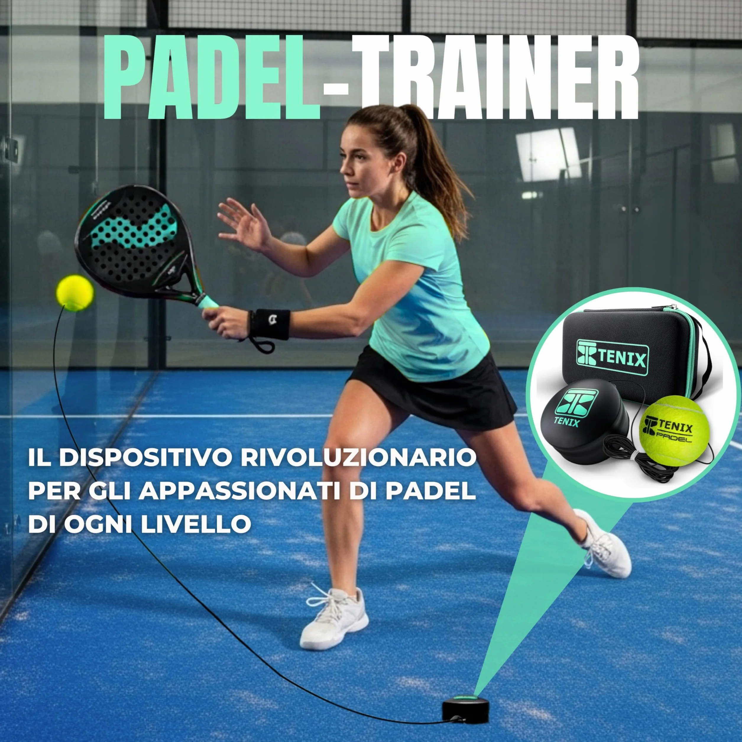 TENIX Padel Trainer Acciaio Inox Allenamento da Solo Regalo