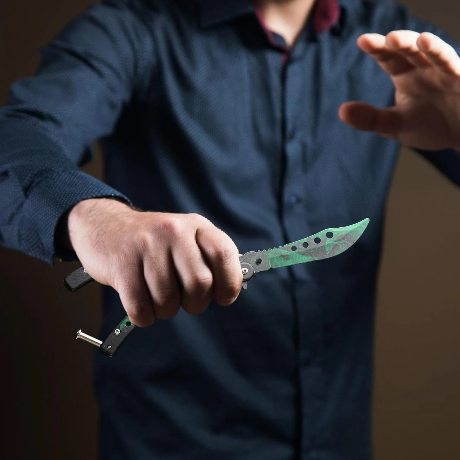 Butterfly Trainer: 2 pezzi coltelli a farfalla pieghevoli per allenamento lama non affilata pettine a farfalla in acciaio inossidabile per coltello Balisong da allenamento principianti