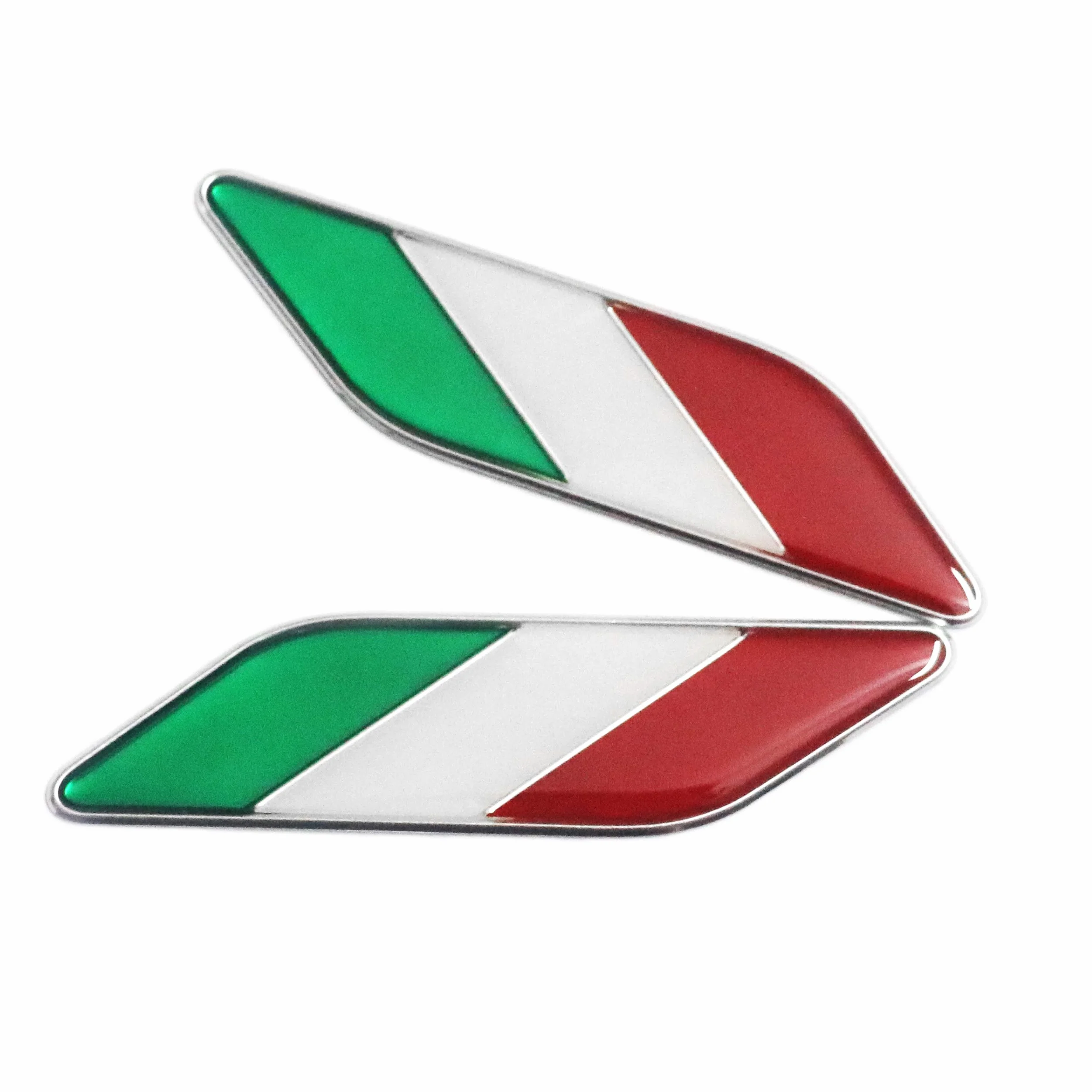 PTDecals 2 pz alluminio bandiera italiana emblema adesivo decalcomanie grafiche per auto a motore auto parafanghi laterali gonne tronco baule portellone paraurti porta di protezione finestre