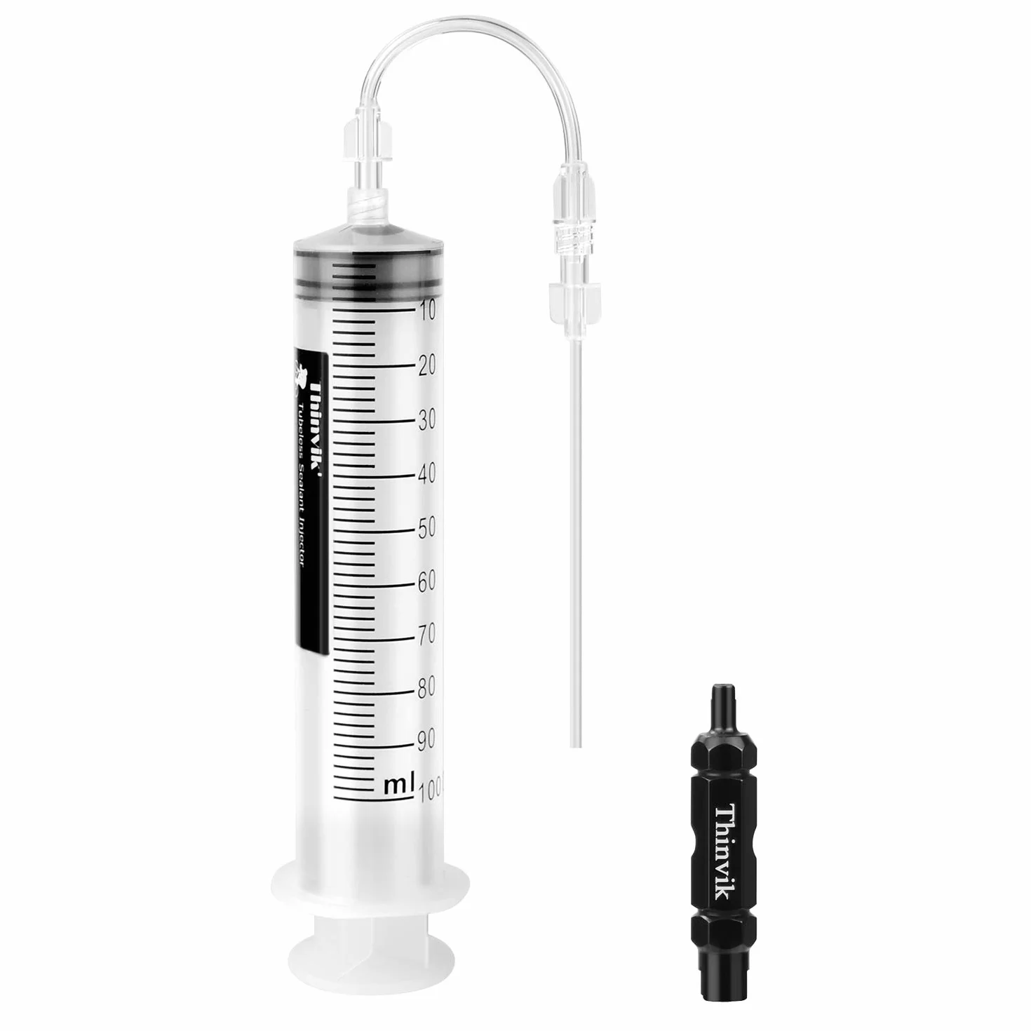Thinvik 100ml Siringa Tubeless sigillante per bicicletta con strumento rimozione nucleo valvola Presta Schrader