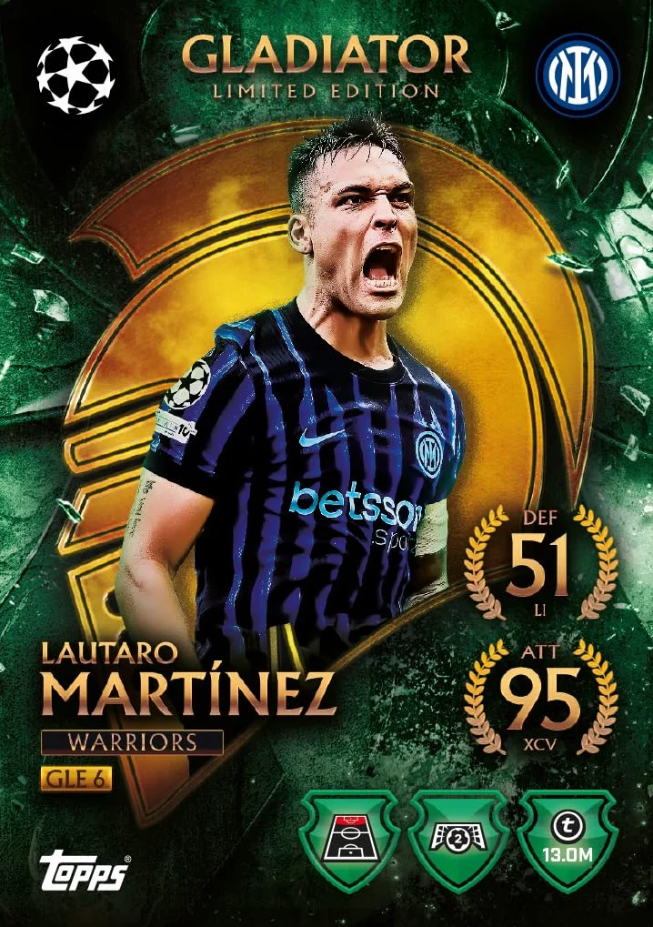 Topps UCC Match Attax 2025/26 Mega Lattina Warriors 45 carte Match Attax Plus 3 carte esclusive Gladiators LE