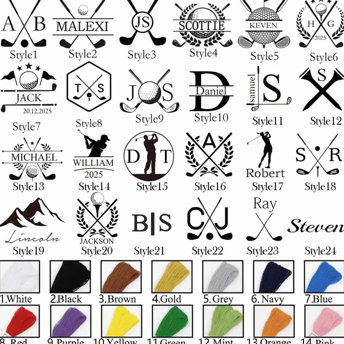Asciugamano da golf personalizzato ricamato con monogramma logo regalo per papà festa del papà