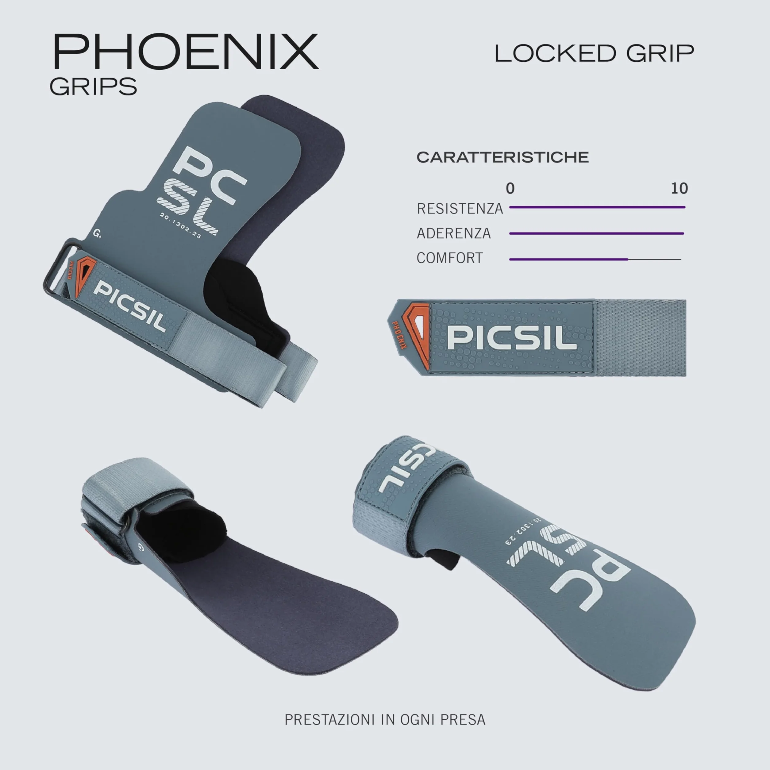 PICSIL Paracalli Phoenix Grips per Cross Training Calisthenics