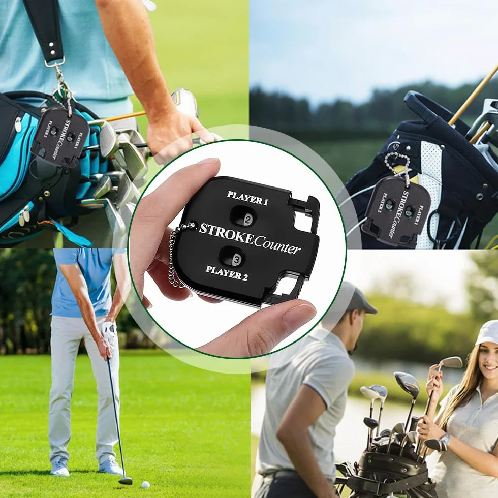 Contatore Porta Da Golf 2 Pezzi Digitale Con Catena, Materiale Abs Resistente, Leggero Portatile per 2 Giocatori