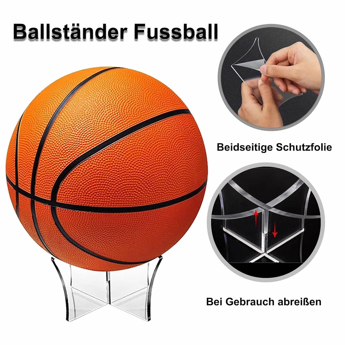 Porta Palloni Espositore per Pallone da Calcio Supporto da Palla Base Piede Sedile 2 Pezzi