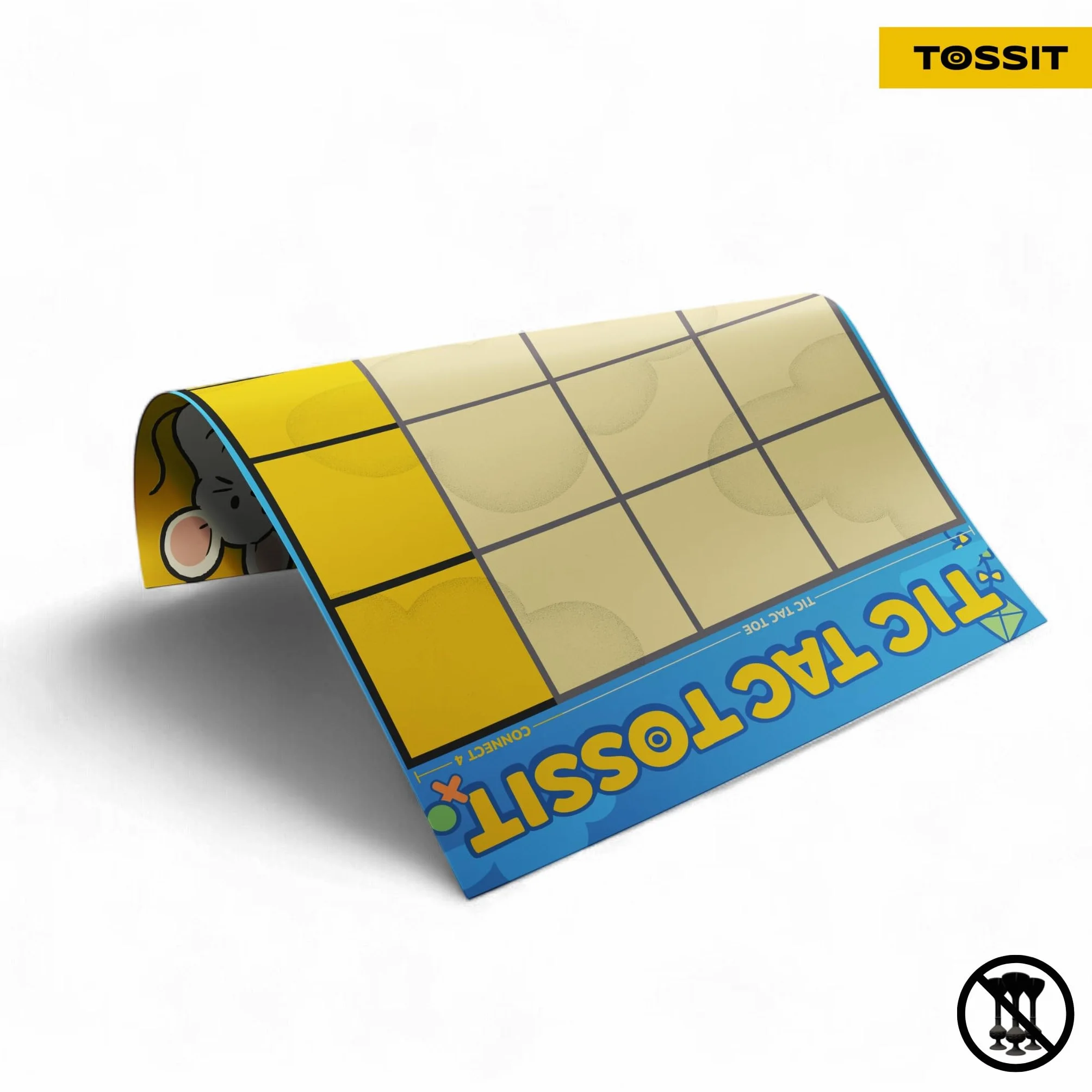 TOSSIT Poster 2 in 1 Tic-Tac-Toe e bersaglio classico per freccette a ventosa, rimovibile e riutilizzabile