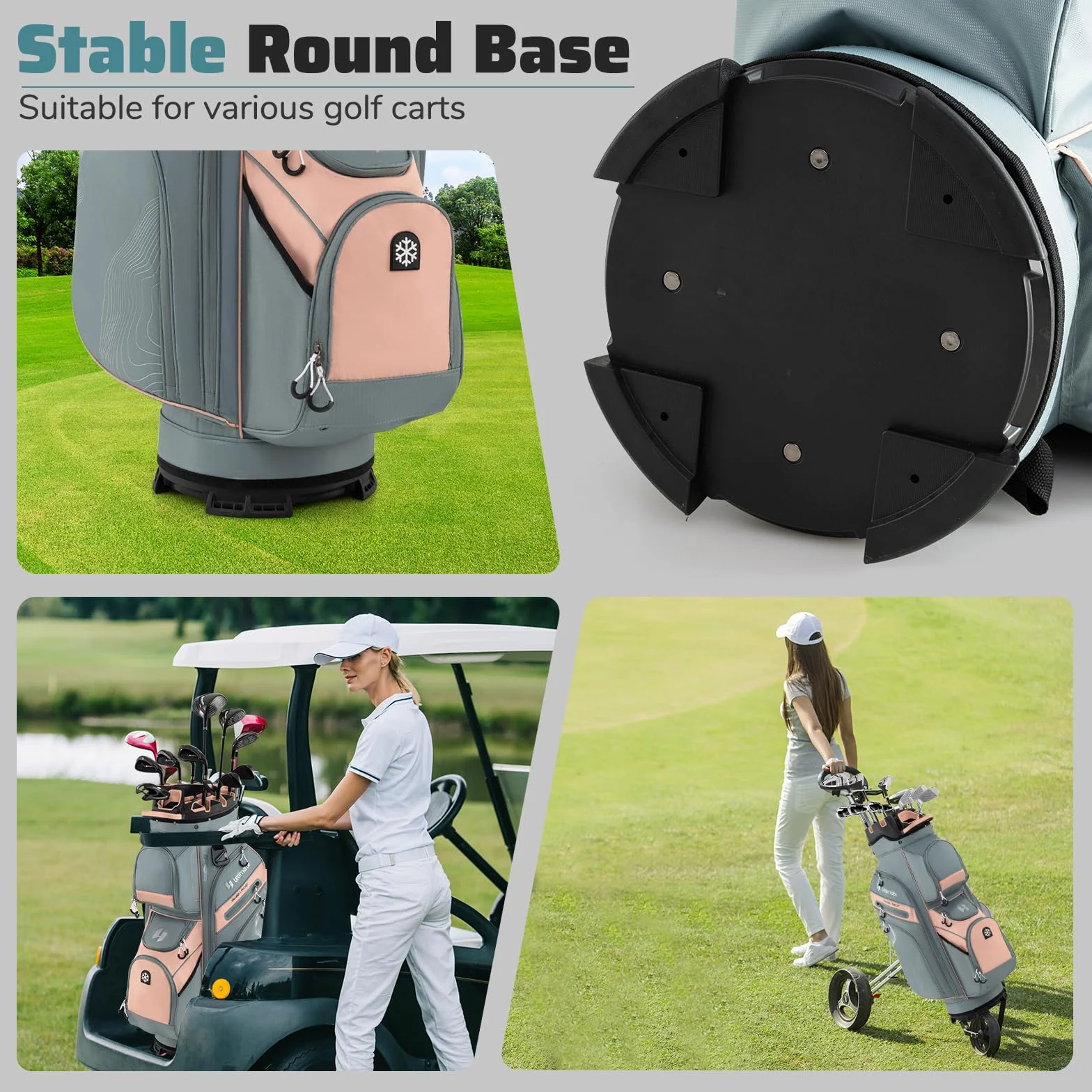 LIFEZEAL Borsa da golf con 14 divisori e 11 tasche portatile con cinghia e supporto ombrelli
