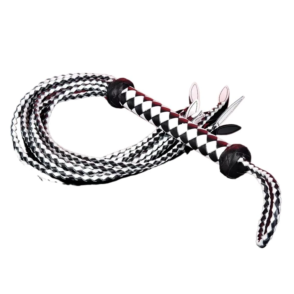 Generico Frusta a 9 Fili in Vera Pelle, Frusta in Pelle for addestramento equestre, Impugnatura in Pelle con Cinturino da Polso, Disponibile in Varie Misure e Colori
