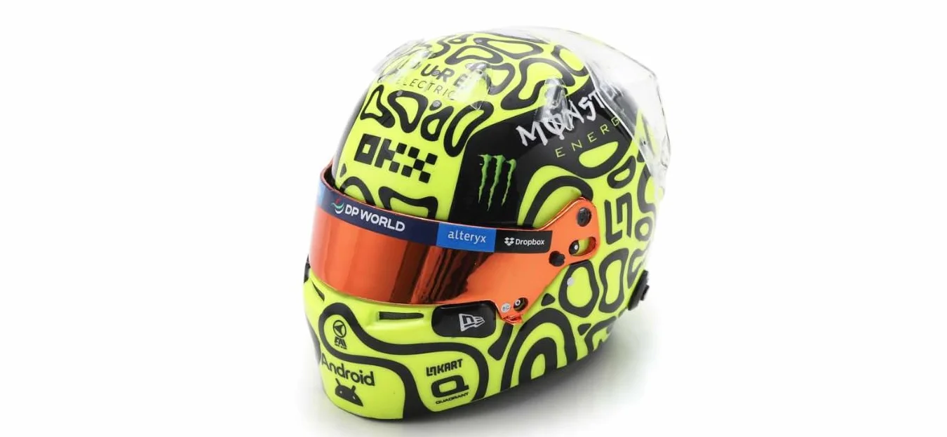 BELL HELMET CASCO HELMET F1 LANDO NORRIS TEAM McLAREN N 4 SEASON 2024 YELLOW BLACK