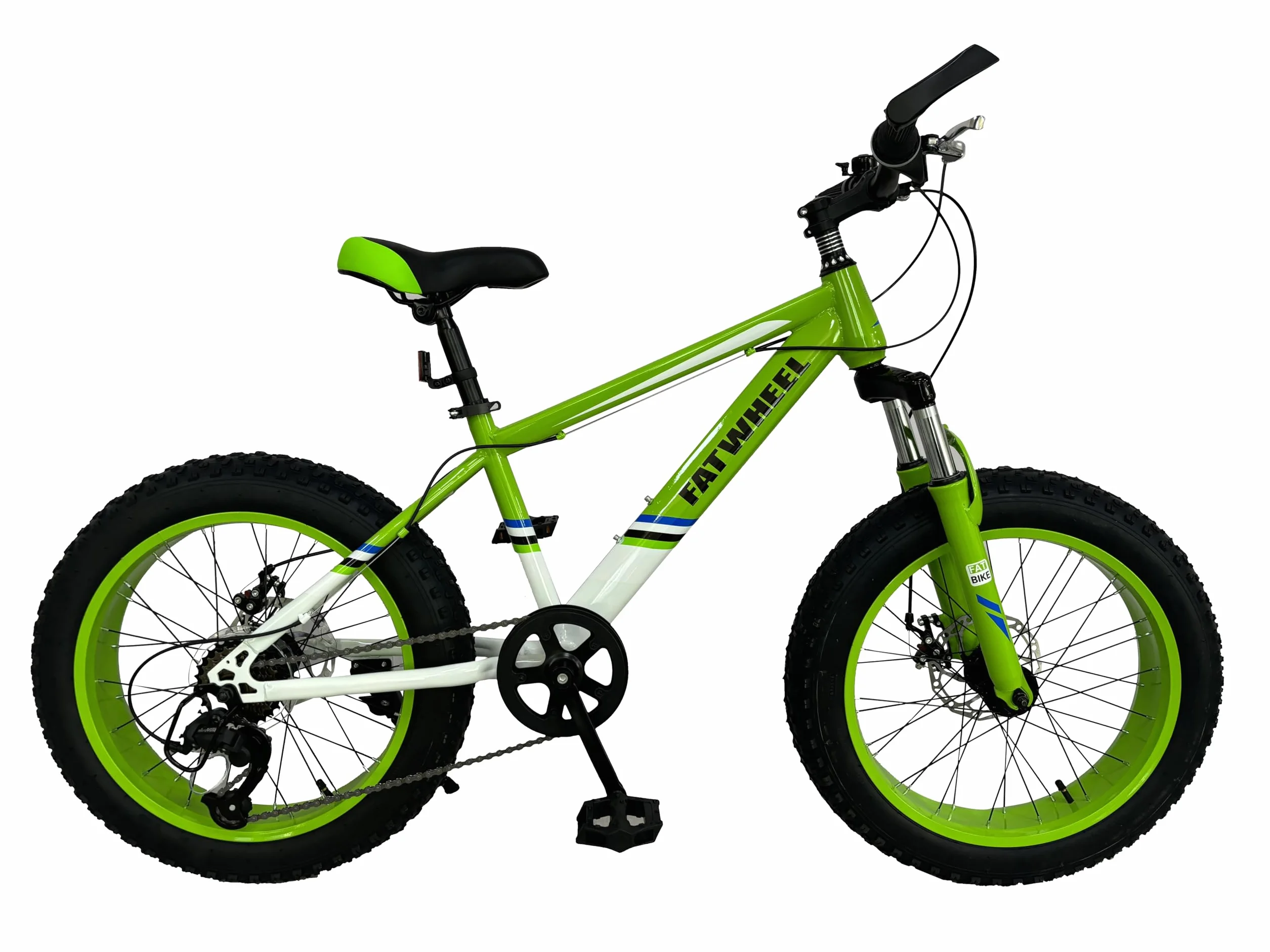 FATWHEEL Bicicletta Bambini 20" Fat Bike Freni a Disco Ruote Grosse MTB Tutti Terreni 7-12 Anni