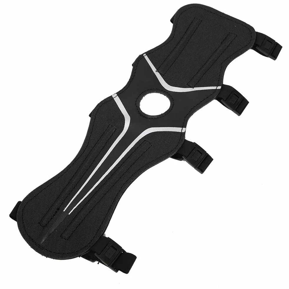 FTVOGUE Protezione del Braccio e Parabraccio Regolabile in 600D Nylon per Tiro con L'Arco Nero