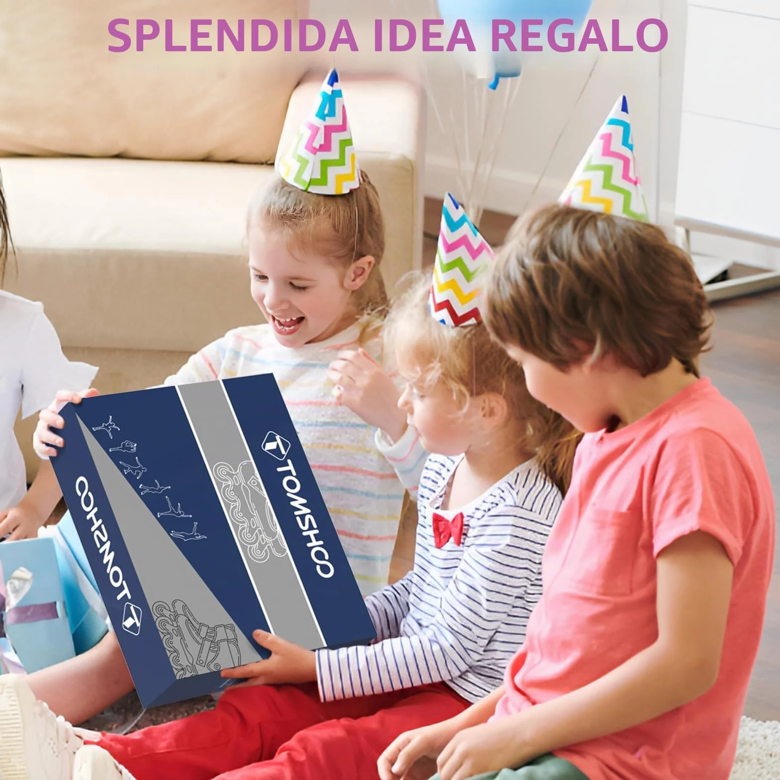 TOMSHOO Pattini a Rotelle con Ruote LED Regolabili per Bambini