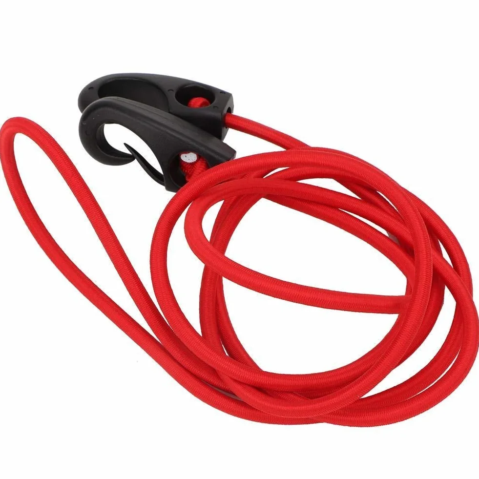 MAGT Elastico Sup Moschettone Barca Kayak Canoa SUP Paddle Guinzaglio Sicurezza Rod con Moschettone 189 cm Rosso