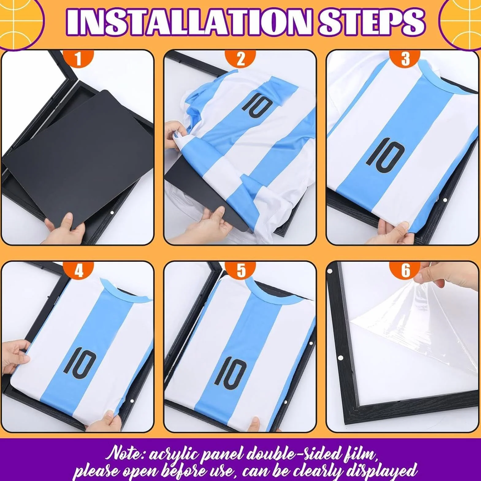 Cornice per camicia sportiva da parete decorazione casa calcio basket baseball giocatori collezionisti