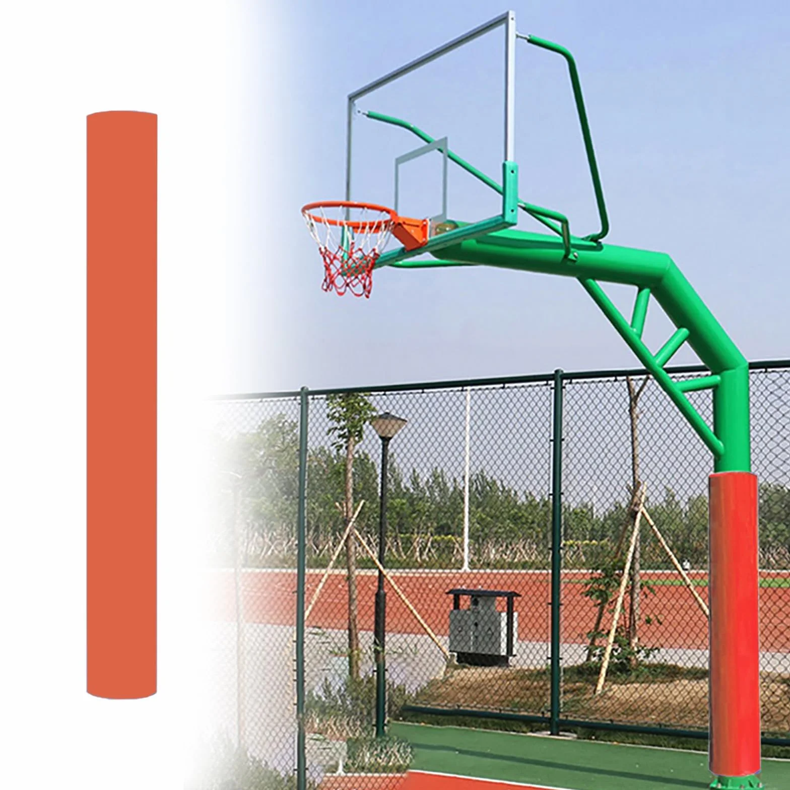 Cuscino Per Palo Di Basket Imbottiture per Pali 11-22 cm, Protezioni Resistenti alle Intemperie, Blu, Dia 220mm