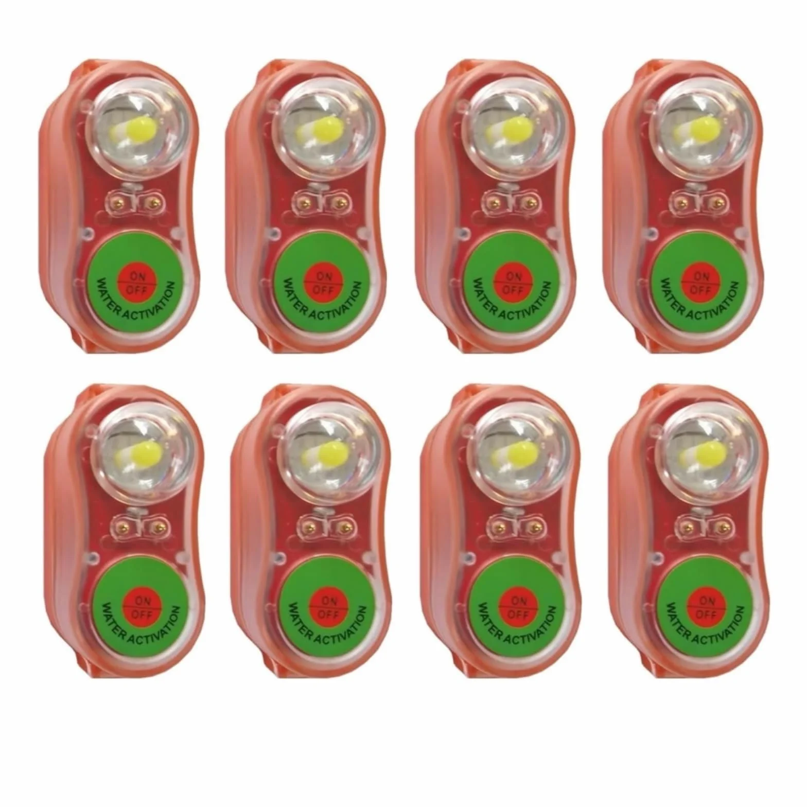 Generico Luci Giubbotto Salvataggio LED Attivazione Acqua Set 8 Pezzi Rosse Verdi Emergenza Mare