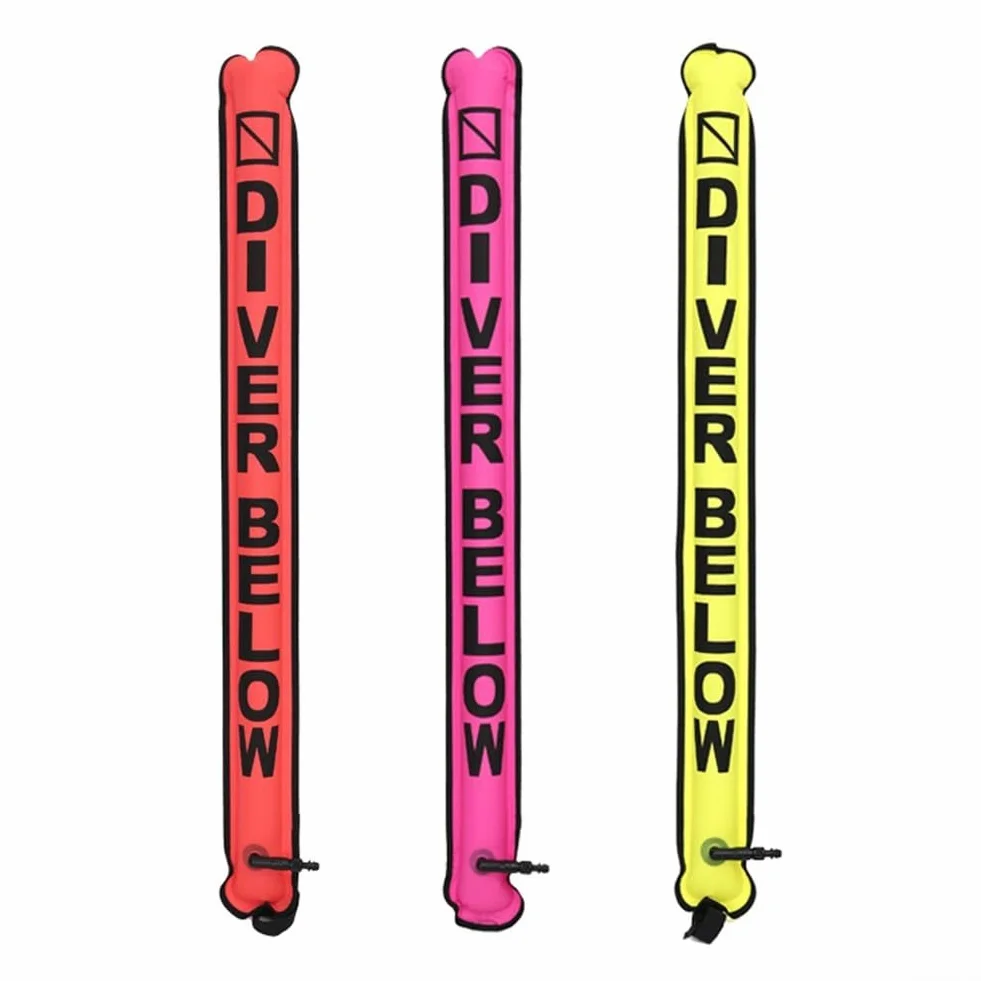 Scuba Diving SMB Marker Buoy Tubo di segnale gonfiabile con valvola di scarico rosso