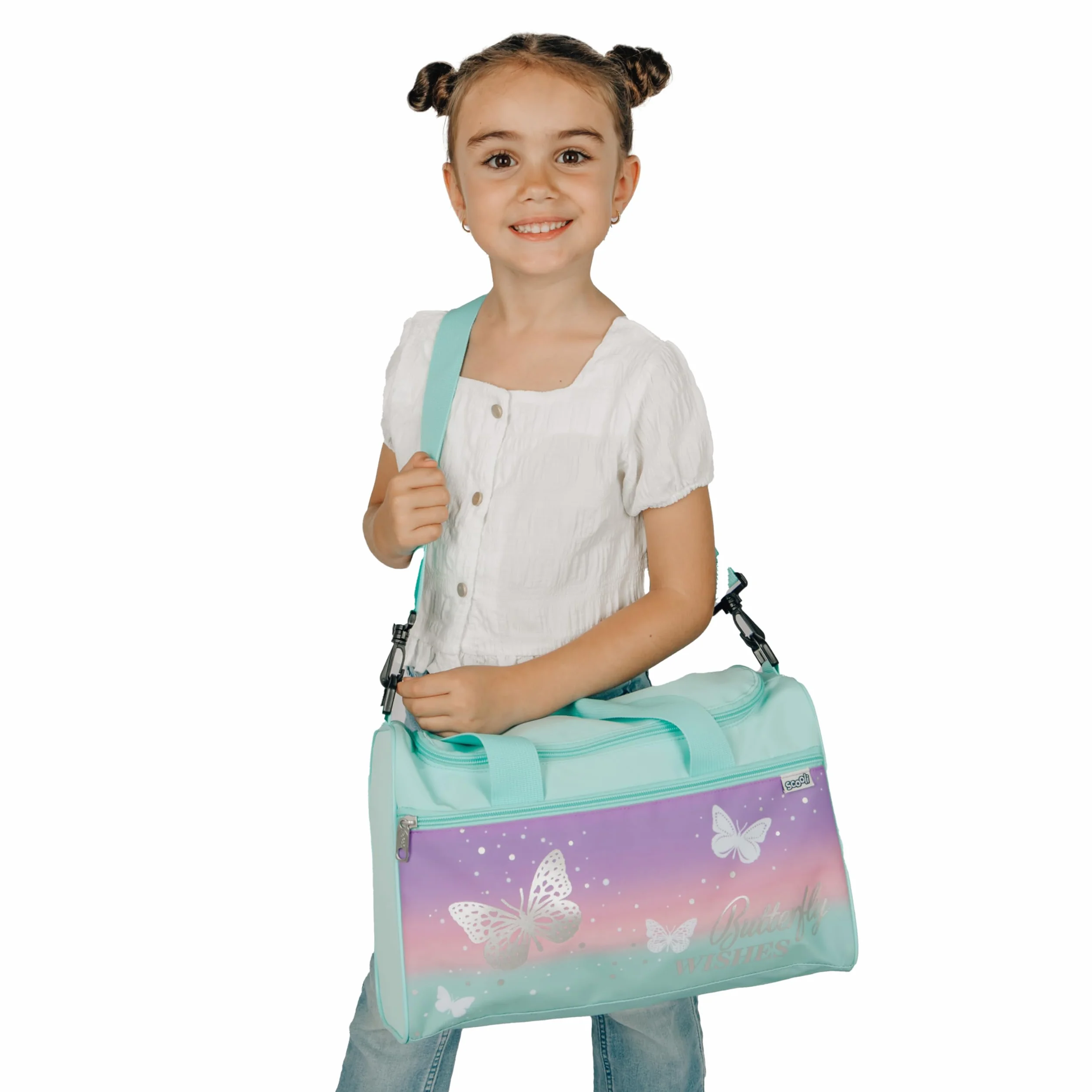 Scooli Borsa sportiva Butterfly Wishes bambini tracolla regolabile design farfalla robusto