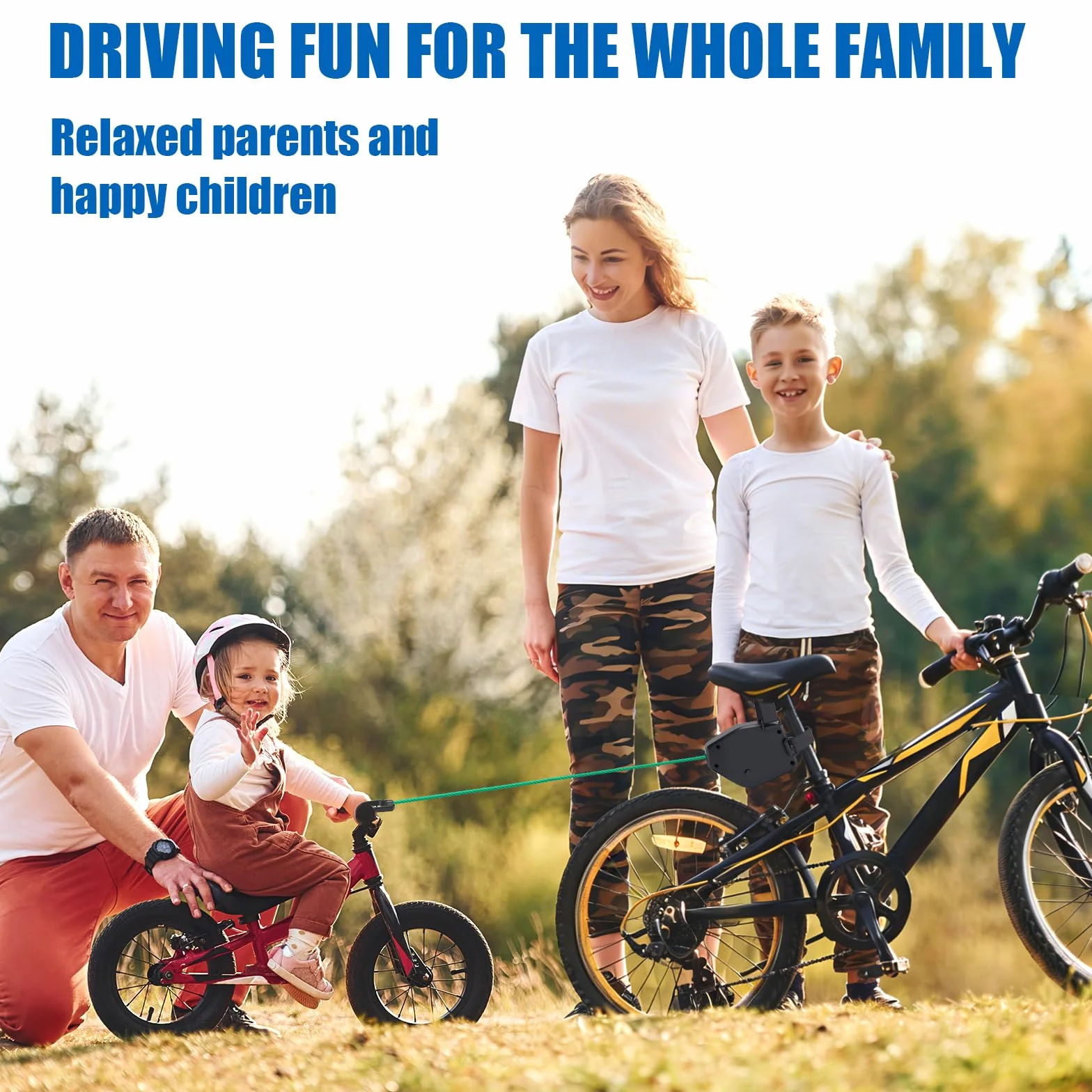 Corda di Traino per Biciclette per Bambini 2.5M Fune Traino Bici Bambino Extra Robusta Leggera Bar Trazione Velo Bambino MTB E-Bike