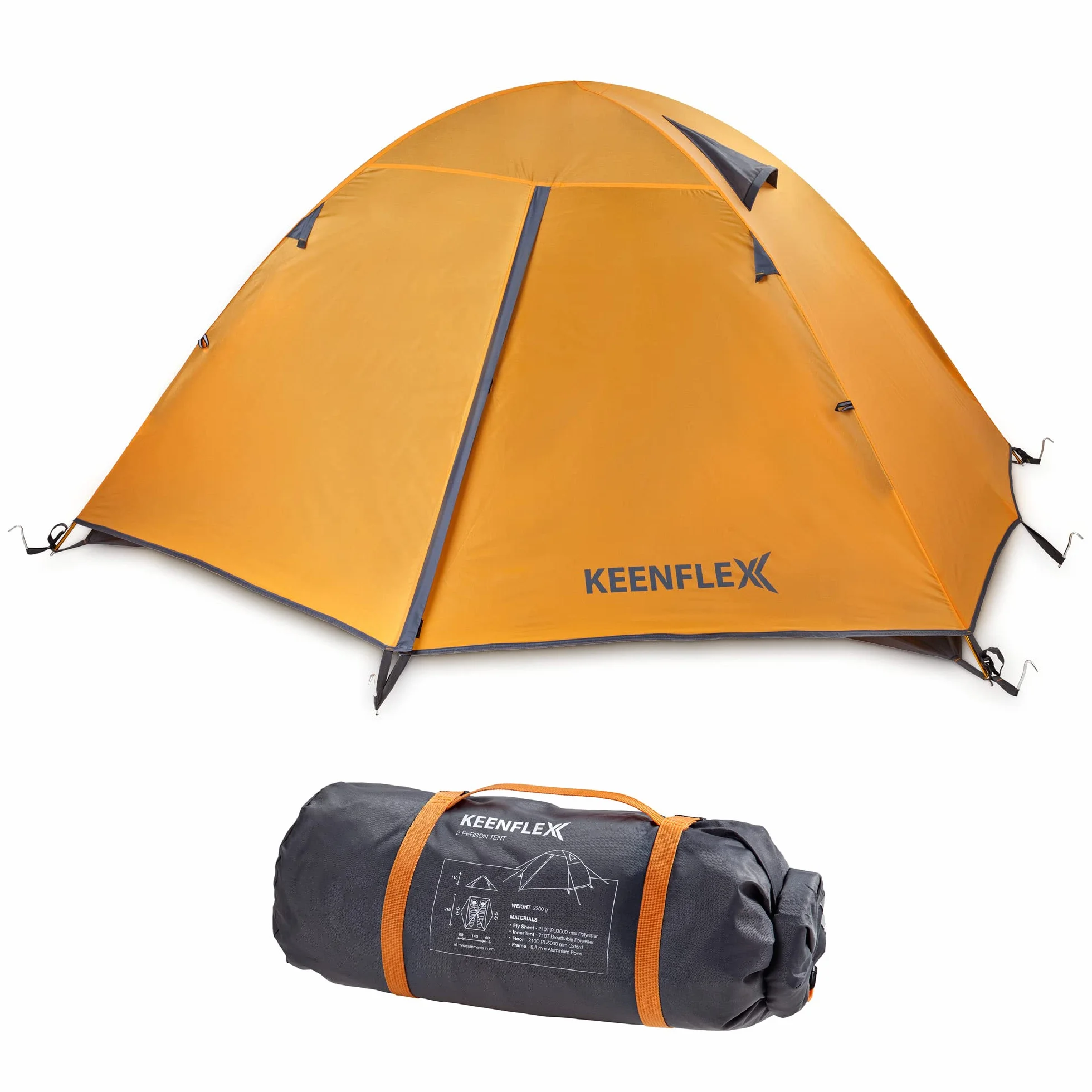 Tenda da campeggio ultraleggera 2 persone 2300 g
