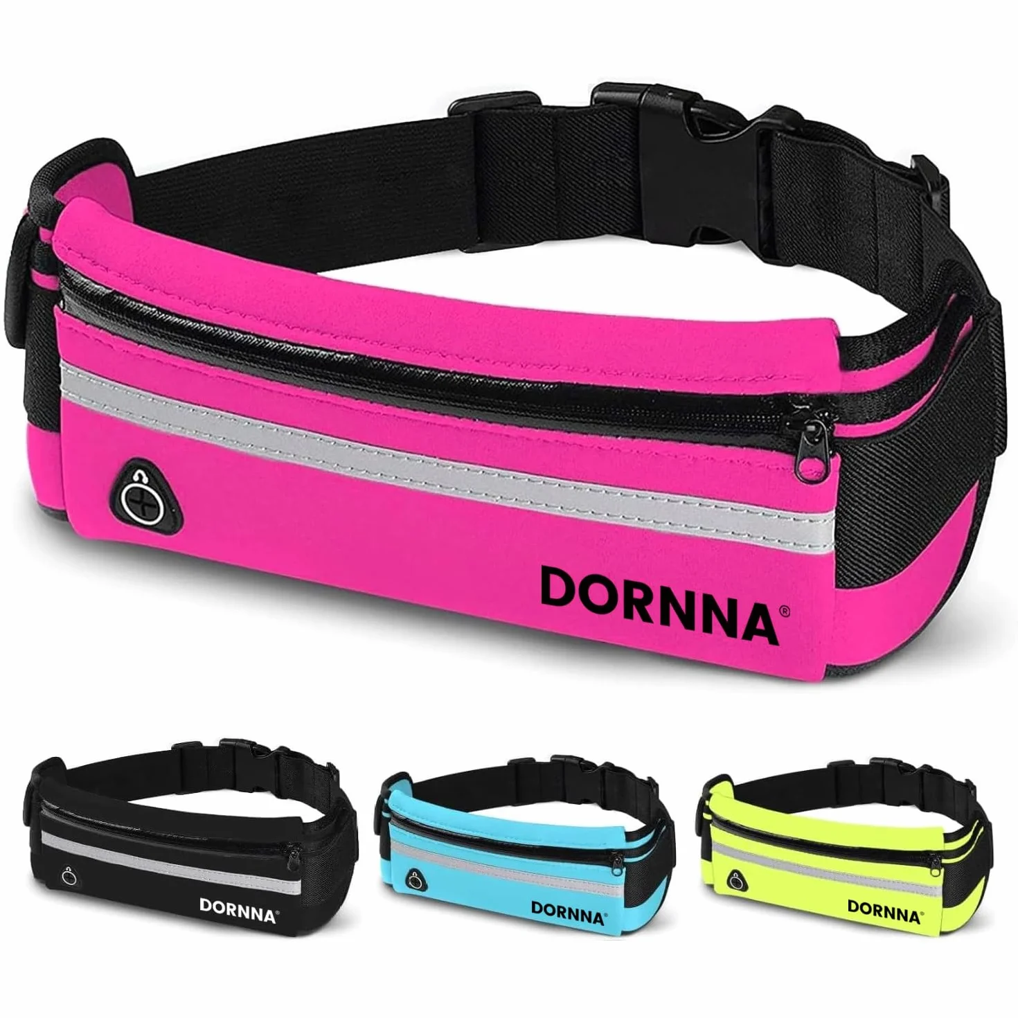Marsupio Running Impermeabile Uomo Donna Corsa Cintura Elastica Rosa